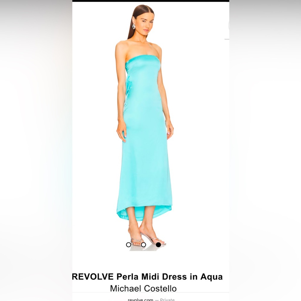 Michael Costello Aqua Midi Dress new 2